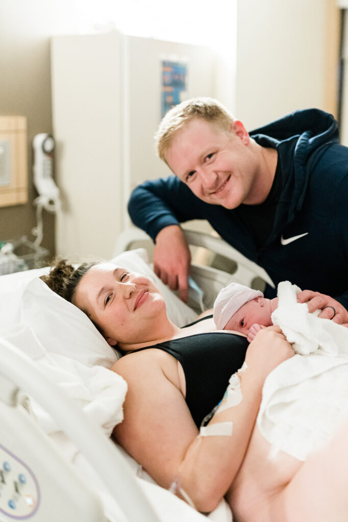 Personal birth story at PeaceHealth Southwest Medical Center – Family Birth Center. Lena Sophia Photography.