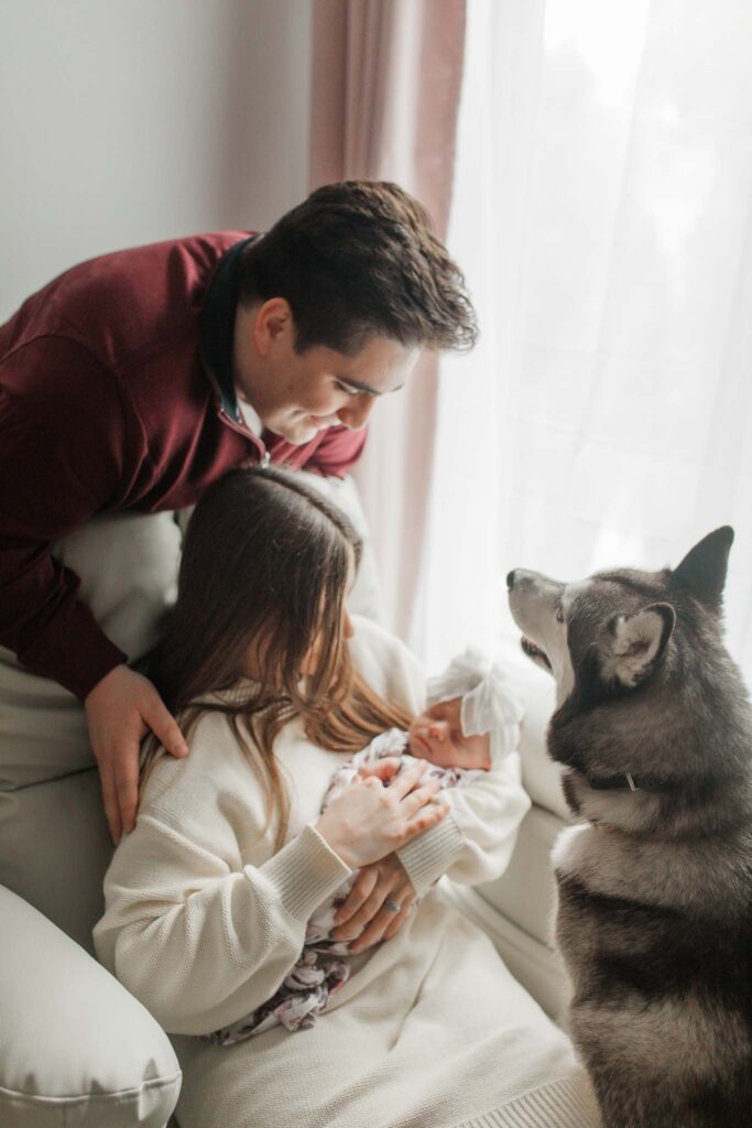 Holiday in-home newborn session in Camas Washington