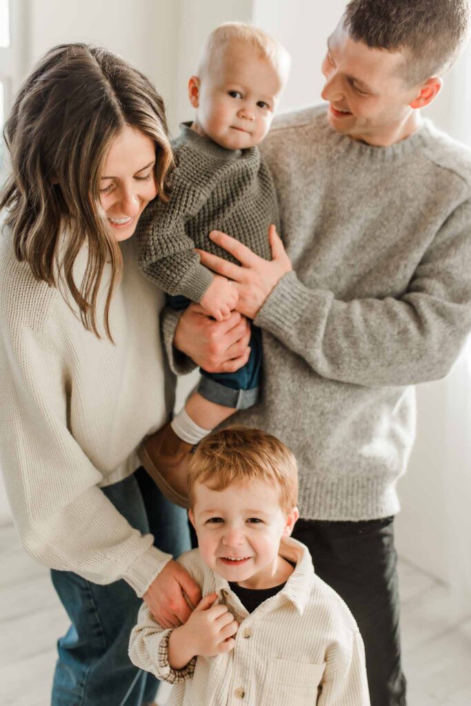 Timeless holiday family photos Portland Oregon studio taken by a family photographer