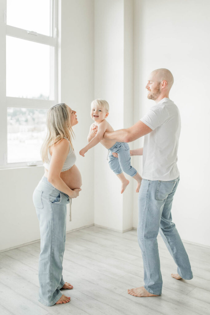 Natural light family photography at Apex photo studio Portland