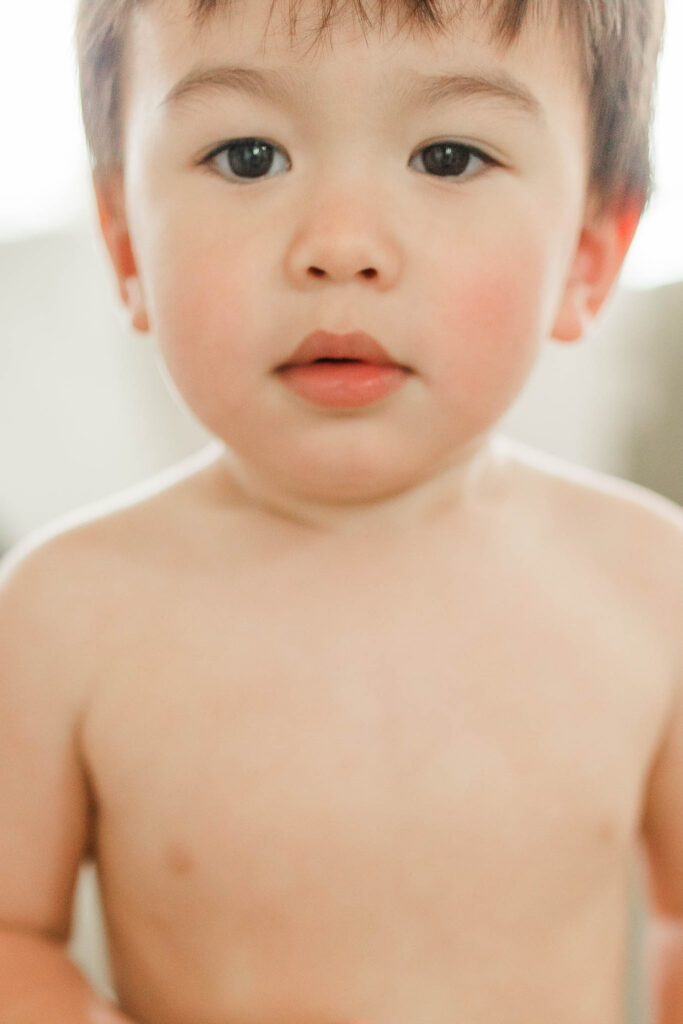 detail photo of a toddler photographed by a Vancouver WA family photographer