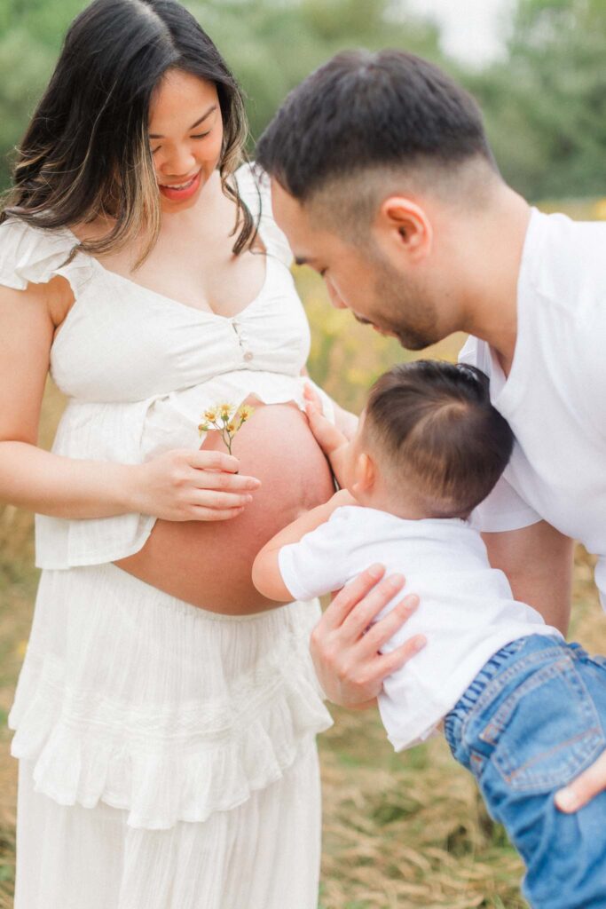 Maternity Photos with Toddler by a Camas WA family photographer